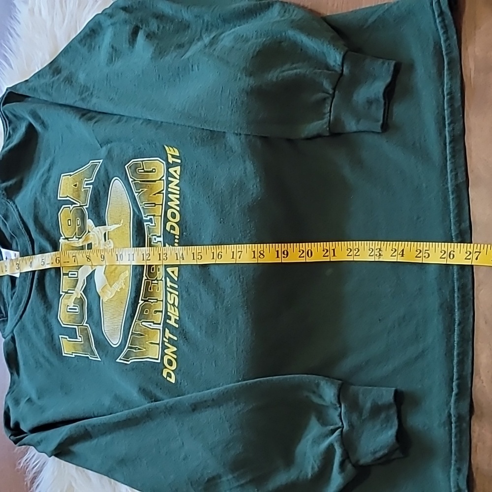 JERZEES Long‎ Sleeve T-Shirt Heavy Weight Blend Size L Green - Picture 6 of 9